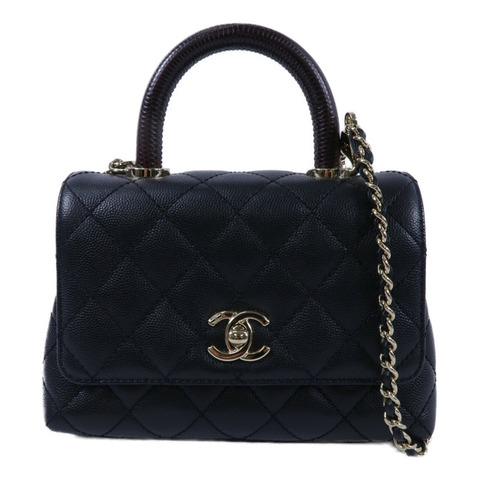 CHANEL 牛皮皮革Mini Coco Handle手挽肩背兩用袋