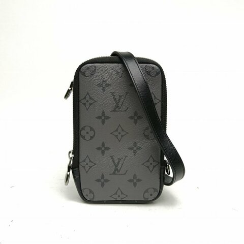 LOUIS VUITTON 黑色PVC晶片DoublePhone黑武士手機包肩背包