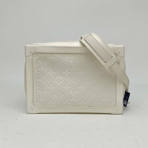 LOUIS VUITTON SoftTrunk軟盒子包大號白色牛皮肩背包