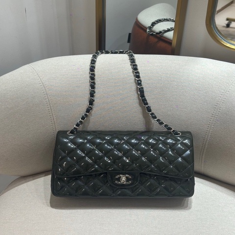 95新CHANEL墨綠色CF jumbo
