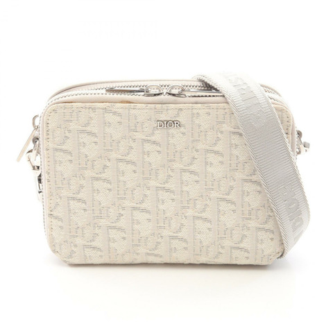 Christian Dior Oblique 斜背包，帆布皮革，米色，二手女款