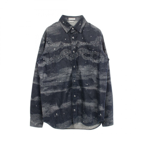 DIOR × PETER DOIG 襯衫 043D584F5338 純棉 海軍藍 #37 二手 男款