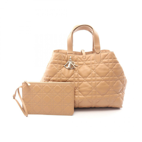 Christian Dior Toujours 大 Microcannage 手袋 M2820OSHJ 棕色皮革二手