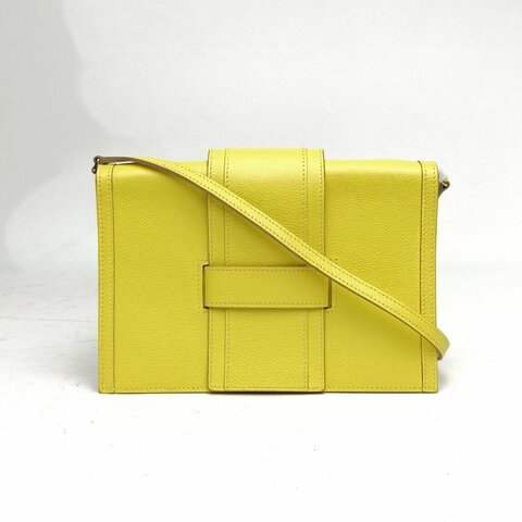 HERMES HPassant小號21檸檬黃EC皮U刻銀扣肩背包
