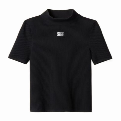 Miu Miu 女士 logo圖案高領毛衣IT-38 IT-40 IT-42 IT-44碼