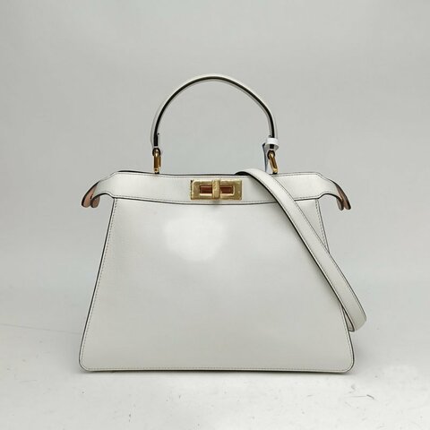 FENDI PEEKABOOISeeU中號白色牛皮肩背包