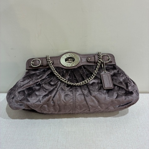 全網最便宜💜✨#Coach #中古燈芯絨 #鎖鏈條 #派對包