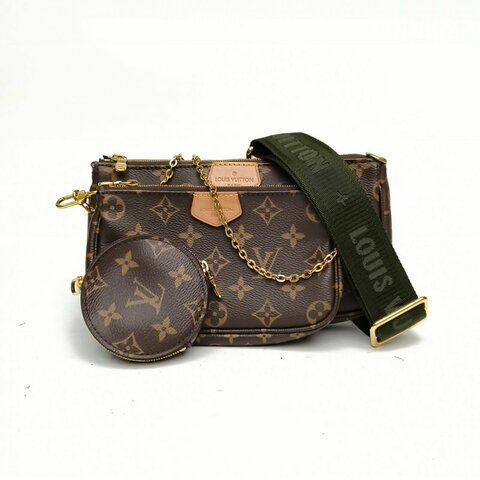 LOUIS VUITTON MultiPochette五合一綠肩帶老花PVC肩背包