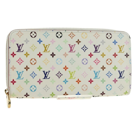 路易威登 Monogram Multicolor Zippy 皮夾 白色 M60241 LV 正品 181112V
