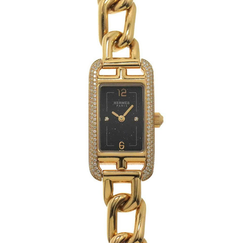 愛馬仕 Nantucket NA2 171c 女士腕錶，兩件式鑽石砂金石錶殼，18K 玫瑰金錶殼，純石英機芯