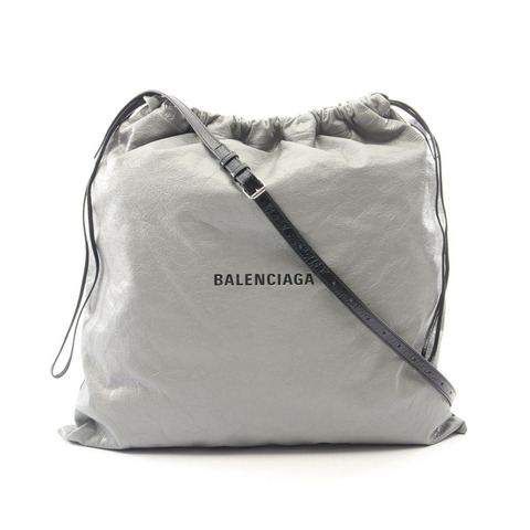 BALENCIAGA 購物袋 防塵肩斜背包 811608 皮革 灰色 二手 男士
