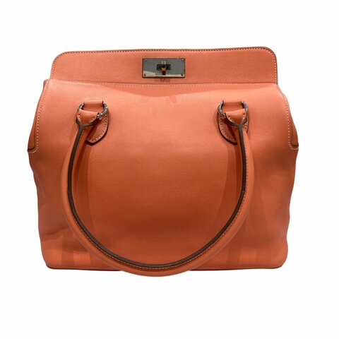 HERMES 愛馬仕 手拿包 TOOL BAG 26 鮭魚粉 銀釦