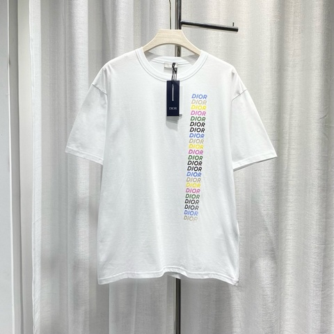 DIOR 迪奧 短袖tee T-shirt 彩虹字母彈幕印花Logo 白色