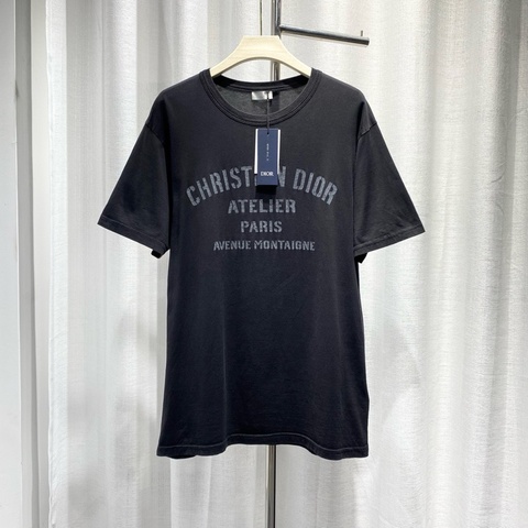 DIOR 迪奧 短袖tee T-shirt XL碼 字母印花Logo 黑色