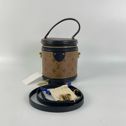 LV/路易威登 老花拼色 發財桶 手提包斜挎包 金扣