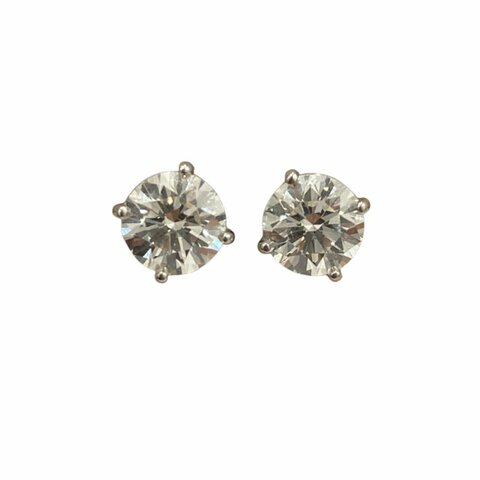 TIFFANY&CO 蒂芬妮 Solitaire 鑽石針式耳環  鉑金
