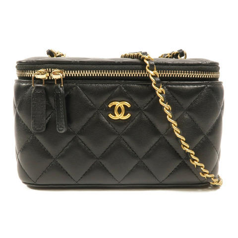 CHANEL 羊皮皮革Vanity Case鏈帶肩背袋