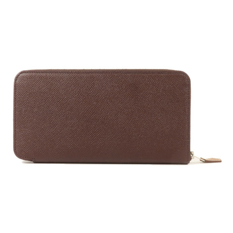 HERMES Epsom皮革Silk In Long Wallet長錢包Rouge Sellier