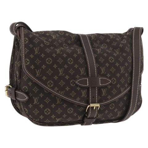 路易威登 Monogram Mini Lin Saumur PM 手袋 棕色 M95227 LV Auth ep14693V