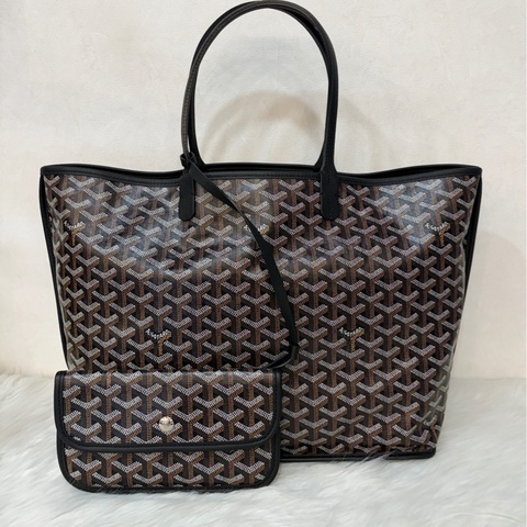 GOYARD Anjou Bag 黑皮 防水 logo 肩背包 托特包 PM