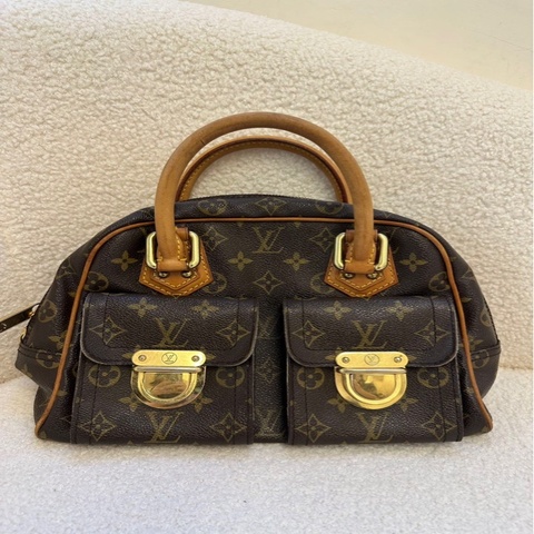 路易威登 Louis Vuitton 曼哈頓老花手提包 雙口袋設計 + 經典老花，復古又時髦 手提出街