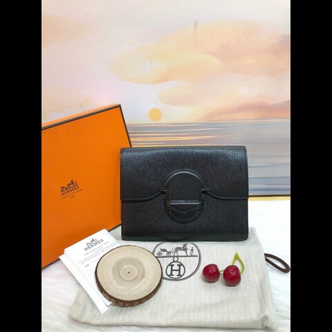 Hermes 1938-19手拿包 經典黑色 山羊皮