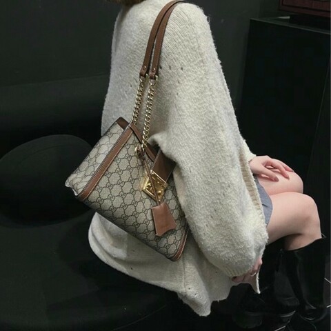 Gucci 焦糖色小三包小號 padlock 托特包 肩背包