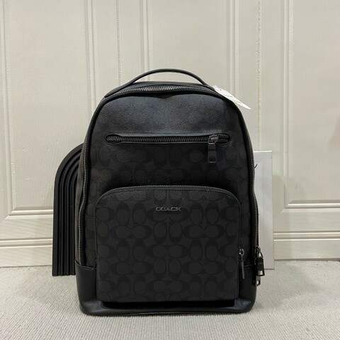 COACH ETHAN 32 銀色五金件 塗層帆布 雙肩包 大號