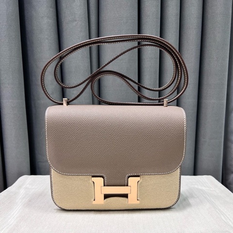 【全新最低價✨大全套有購證🥰】Hermes 愛馬仕Mini constance 康康19 大象灰 玫瑰金款 epsom 2022年U刻