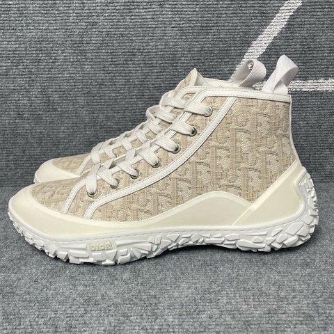DIOR迪奧米白色老花B28高幫板鞋42.5碼