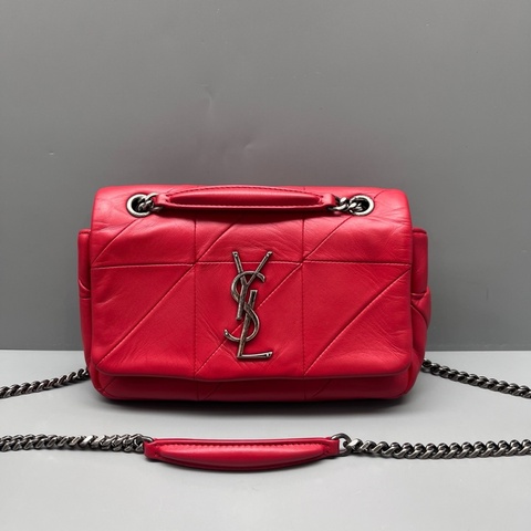YSL 97新 紅色格紋Jamie鏈條包