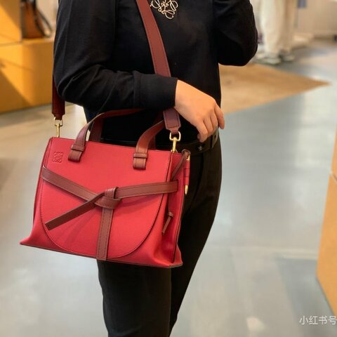 LOEWE 紅色經典Gate設計手提包斜背包 30*22*12cm 99新配件塵袋