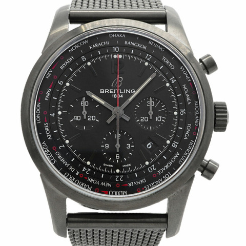 百年靈 Transocean Unitime Pilot 限量版（1000 枚）MB0510 黑色錶盤男士腕錶