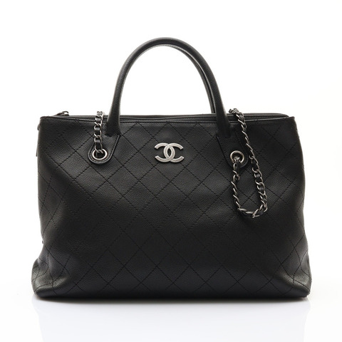 黑色 菱格紋牛皮 Urban Shopping Tote 肩背包【CHANEL 香奈兒】 A94849