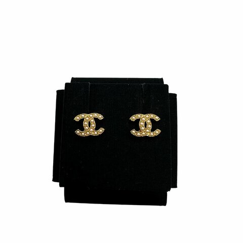 【美收精品】CHANEL  雙C珍珠耳環 C-632【隔月月中將轉賣至日本 上架期限30天】