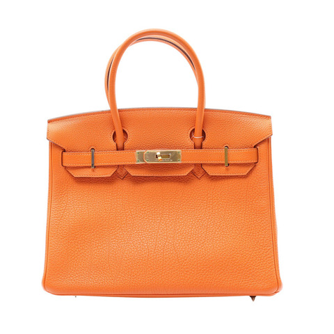 Birkin 30 柏金包 手提包 愛馬仕橘 Togo 牛皮 口M刻 金釦【HERMES 愛馬仕】