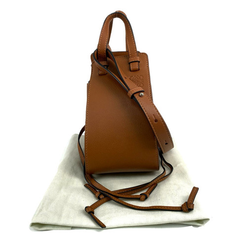 △ LOEWE 羅意威 Brown Calfskin Hammock Mini 2 way bag 啡色小牛皮兩用袋-267009781