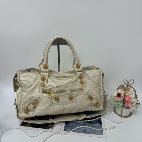 【赫蒂國際精品】Balenciaga 巴黎世家 白色 Giant Part Time 機車包 vintage 二手 中古
