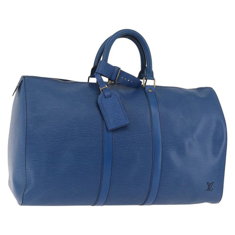 路易威登 Epi Keepall 45 波士頓包 藍色 M42975 LV 正品 184611