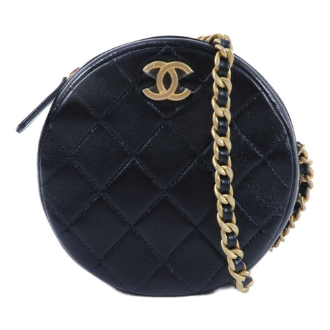CHANEL 牛皮皮革Round Chain Shoulder Bag鏈帶肩背袋