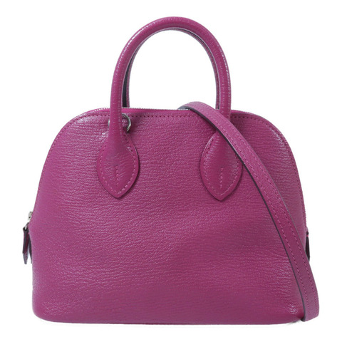HERMES Chevre皮革Mini Bolide手挽肩背兩用袋Rose Purple