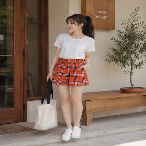 BURBERRY 藍標 格紋彈性戰馬短褲 挺版