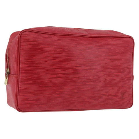 路易威登 Epi Trousse Toilette 28 手拿包 紅色 LV 正品 BSZ641