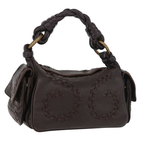 BOTTEGA VENETA 手提包 皮革 棕色 金色 正品 187509V
