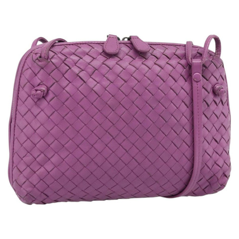 BOTTEGA VENETA INTRECCIATO 單肩包皮革紫色正品 187568A