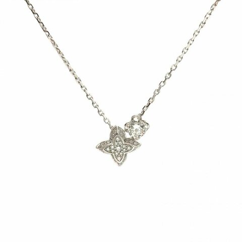 LOUIS VUITTON 18K白金鑽石DimondsDouble項鏈