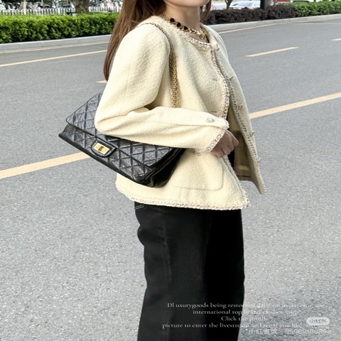 #98新 芯片款 ✨Chanel香奈兒 2.55 黑金大mini
