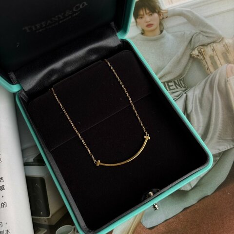 ::Tiffany & Co.:: Tiffany T:Smile 鏈墜 18K金 小號 微笑項鍊