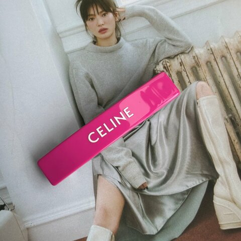 ::CELINE:: 粉色糖果色長髮夾 (非小款)