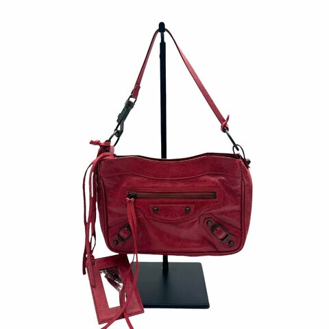 【美收精品】Balenciaga 紅色機車肩背包 C-618【隔月月中將轉賣至日本 上架期限30天】